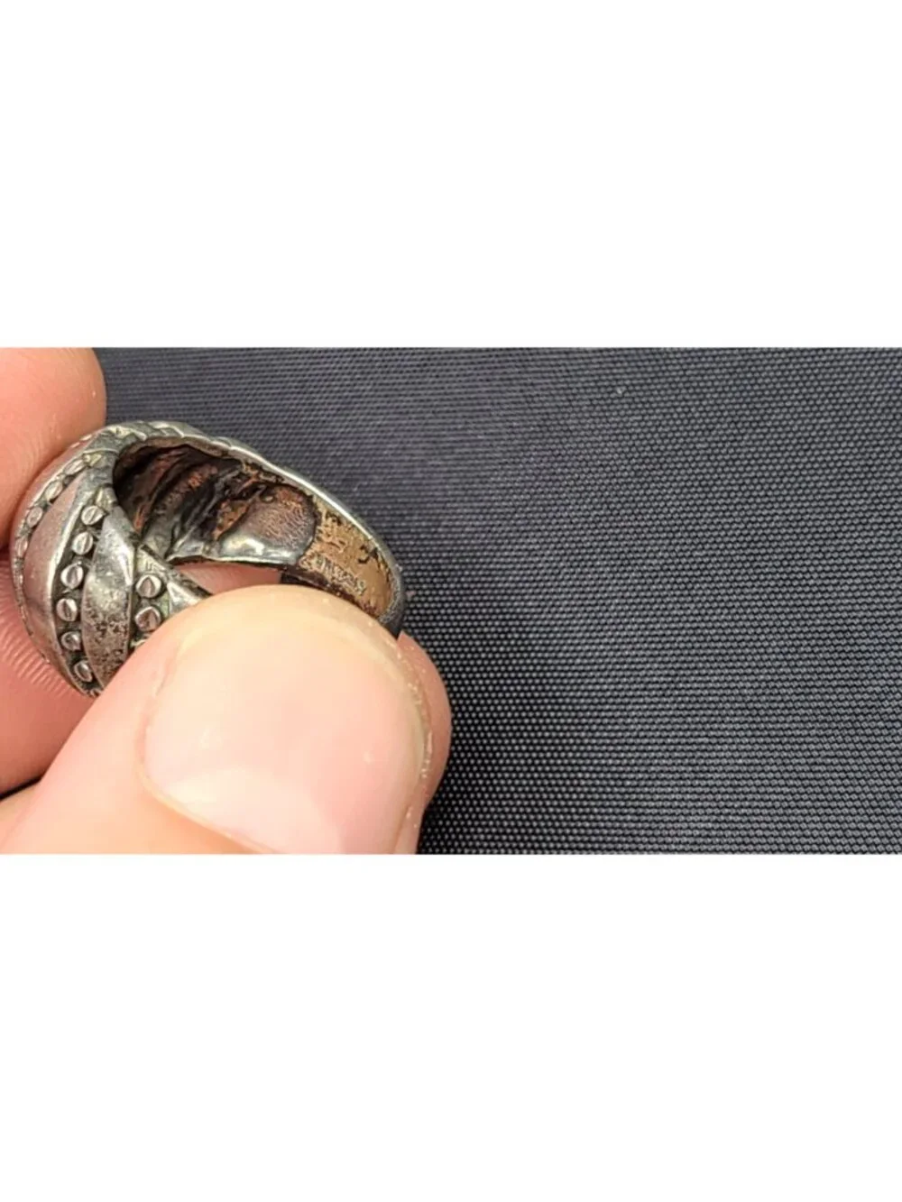 Classic Kabana Mens Sterling Silver Pinky Ring 7g scalloped design